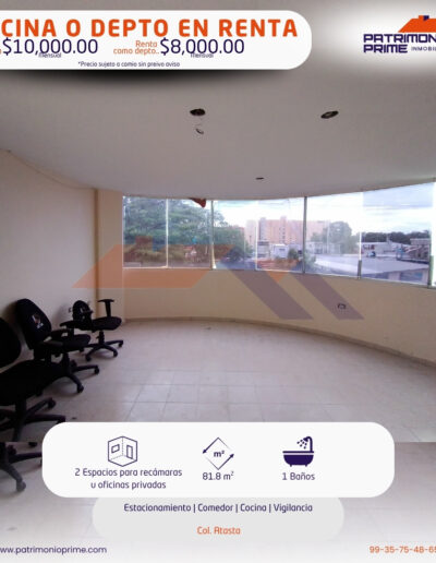 oficina en renta en Atasta villahermosa o departamento