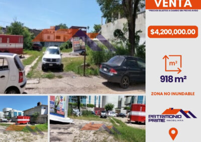 TERRENO EN VENTA GAVIOTAS VILLAHERMOSA TABASCO