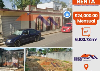 terreno en renta en Villahermosa Tabasco av Mendez