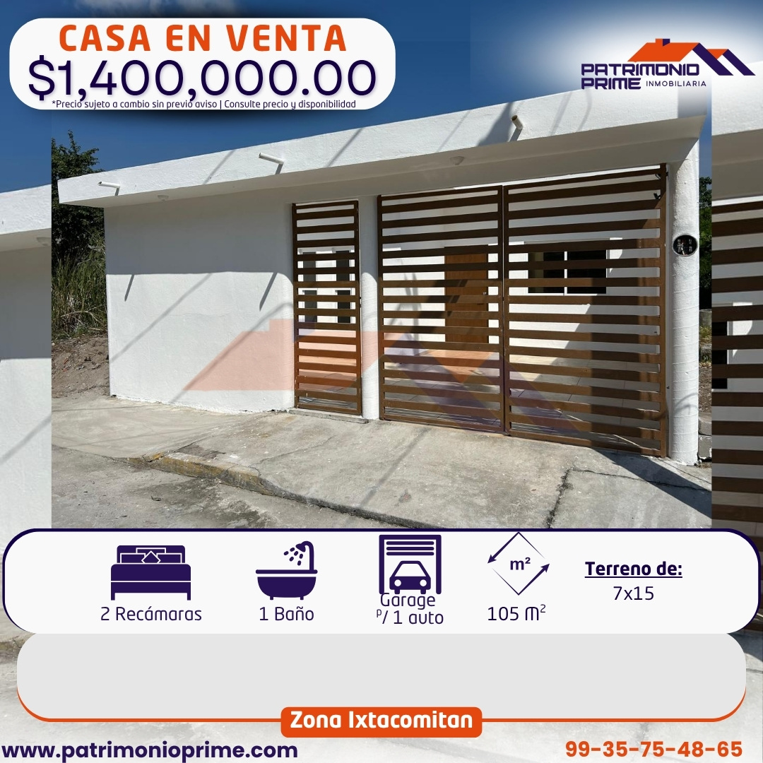 casa en venta en ixtacomitan villahermosa con cochera y rejas
