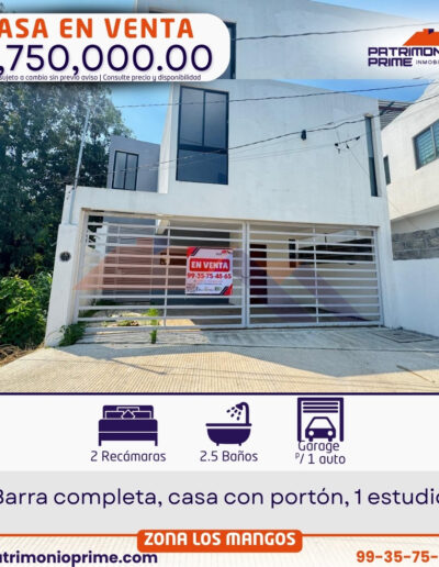 casa en venta zona los mangos vlllahermosa tabasco